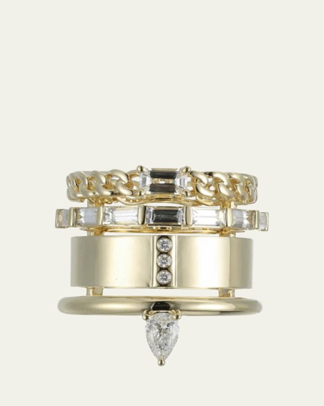 14K Yellow Gold Type Stack Ring
